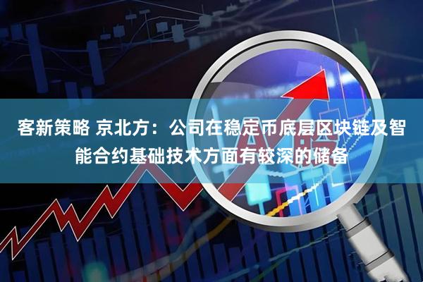 客新策略 京北方：公司在稳定币底层区块链及智能合约基础技术方面有较深的储备