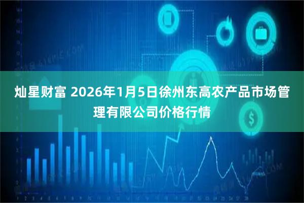 灿星财富 2026年1月5日徐州东高农产品市场管理有限公司价格行情